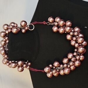 Pearl Statement Necklace and Bracelet set
